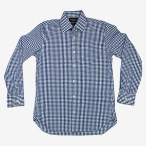 Bonobos Stretch Slim Fit Blue Plaid 15.5 34 Long Sleeve Shirt Button Up